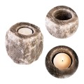 Naturalny świecznik solny w kolorze szarym – szczegóły produktu