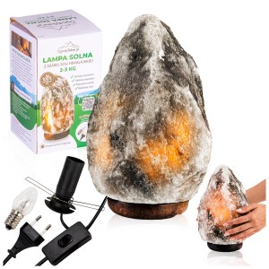 Lampa solna 2-3 kg himalajska SZARA naturalna jonizator powietrza