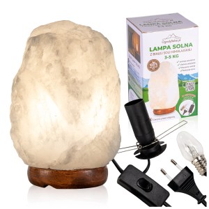 Lampa solna 3-5 kg himalajska BIAŁA naturalna jonizator powietrza