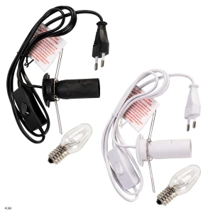 Kabel elektryczny do lampy solnej 230V + żarówka E14 15W