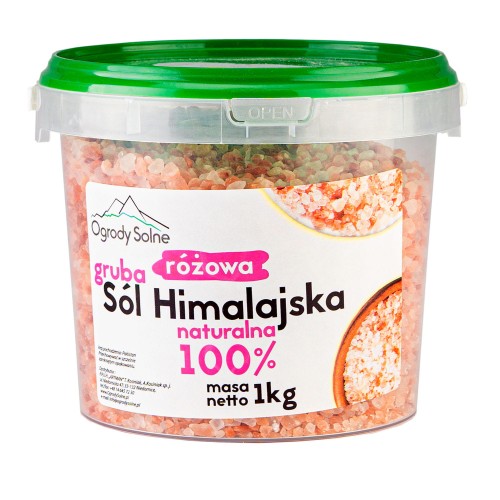 Sól himalajska różowa w wiaderku o wadze 1 kg