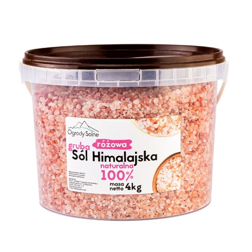 Sól himalajska różowa w wiaderku o wadze 4 kg