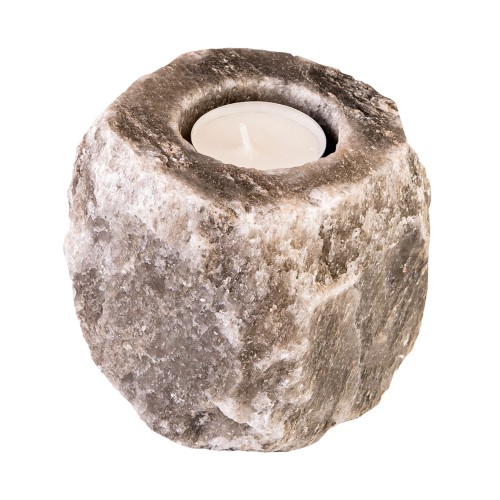 Naturalny świecznik solny w kolorze szarym – jonizator powietrza