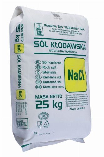 Sól kłodawska naturalna kamienna w worku 25 kg