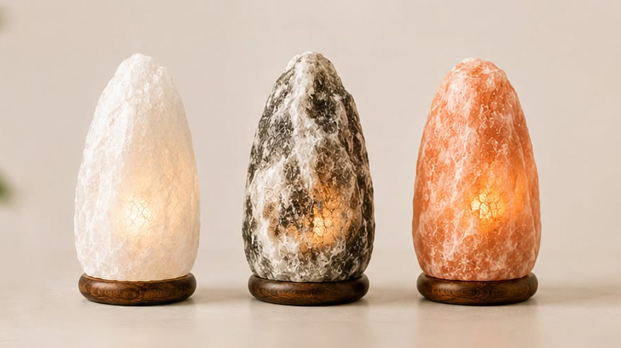 Kolory lamp solnych: biała, szara i klasyczna (różowo-pomarańczowa)