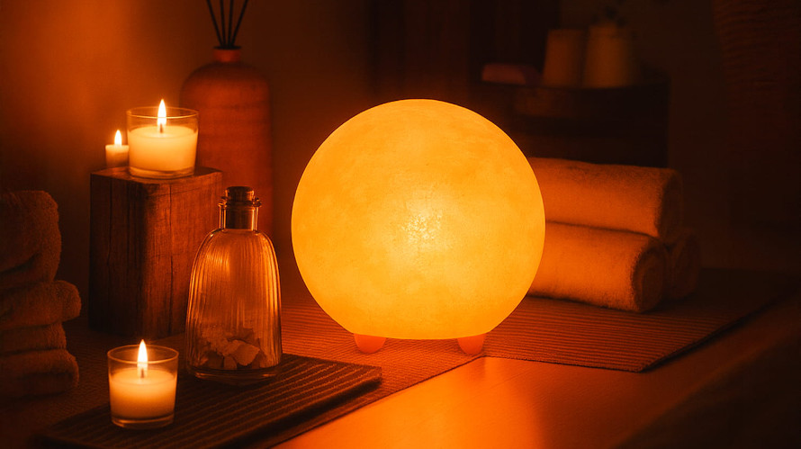 Lampa solna sprzyjająca relaksowi i wyciszeniu